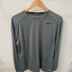 Nike Men's Charcoal Long Sleeve Tee Pro Combat